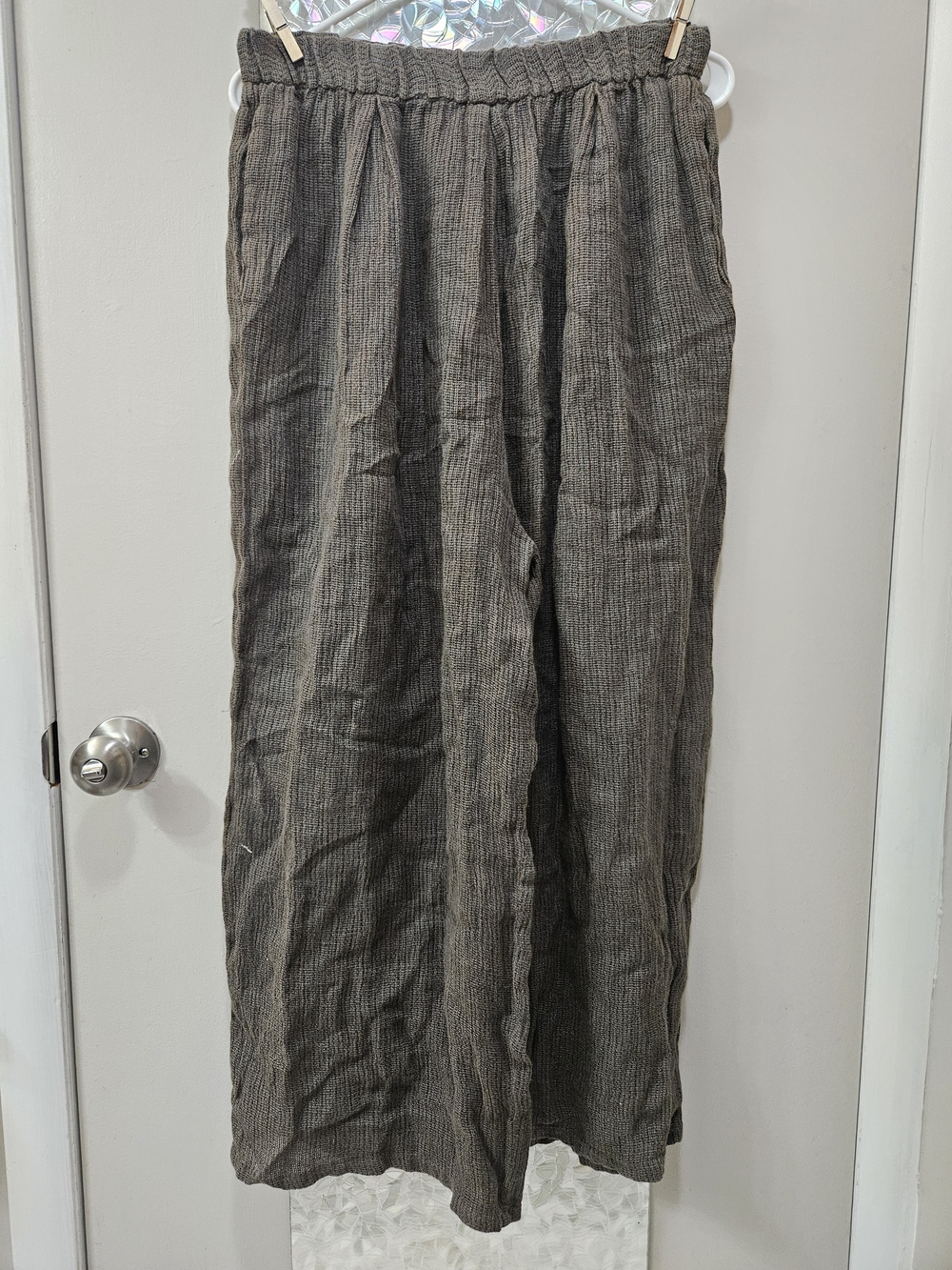 Eileen Fisher Linen Knit Wide Leg Pants - Sz 2 (M/L)